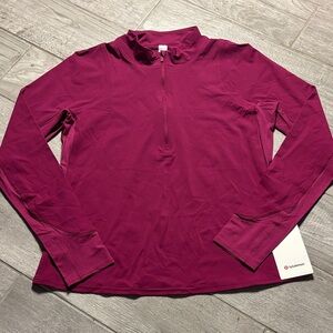 🌸NWT Lululemon Nulux Long Sleeve Tennis Half-Zip Magenta Purple W3IMPS